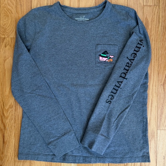 Vineyard Vines Halloween Witch and Football Whale Shirts - Gray and Maroon - Picture 5 of 7